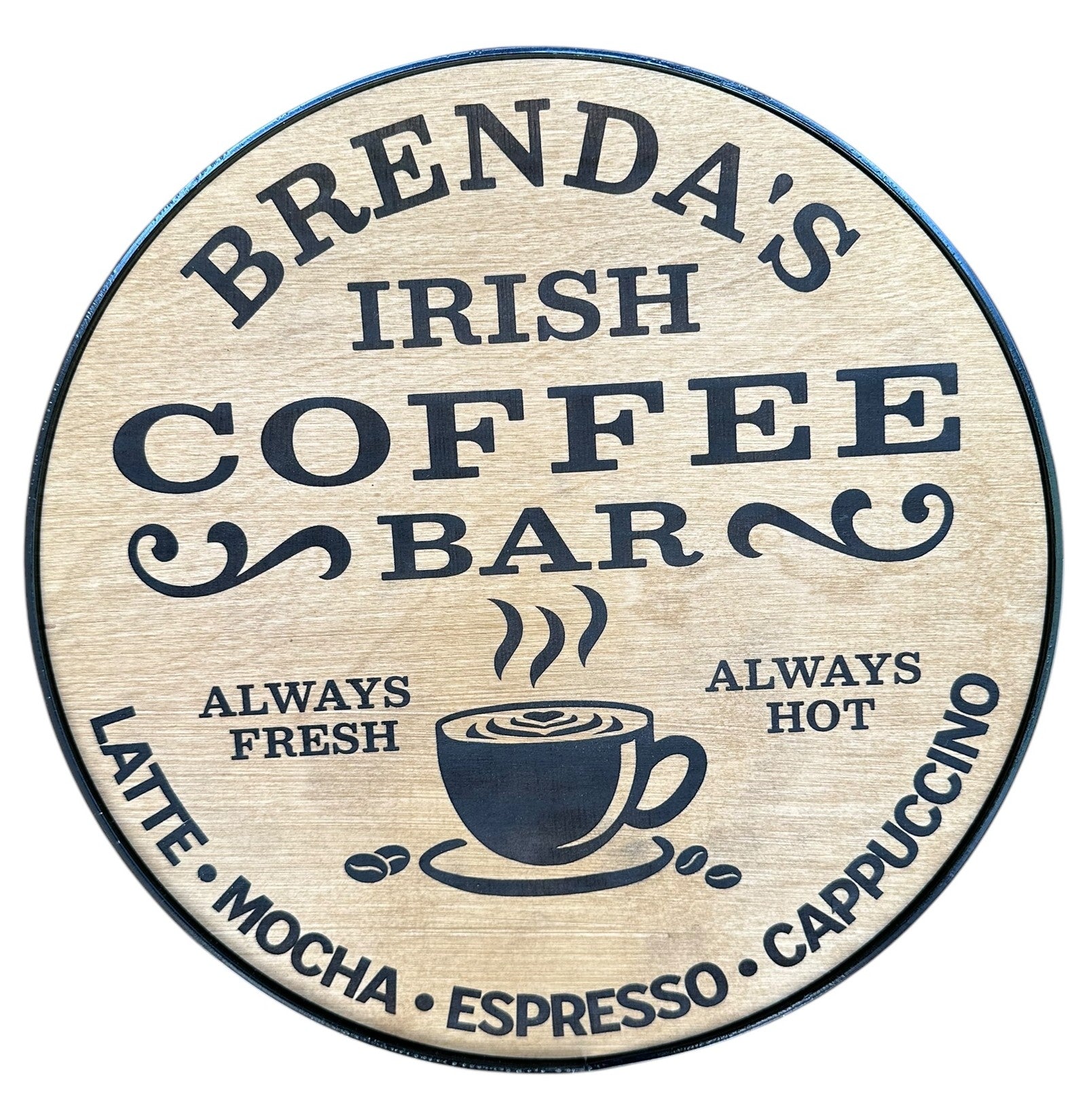 Coffee Bar- Simply Carved Wood