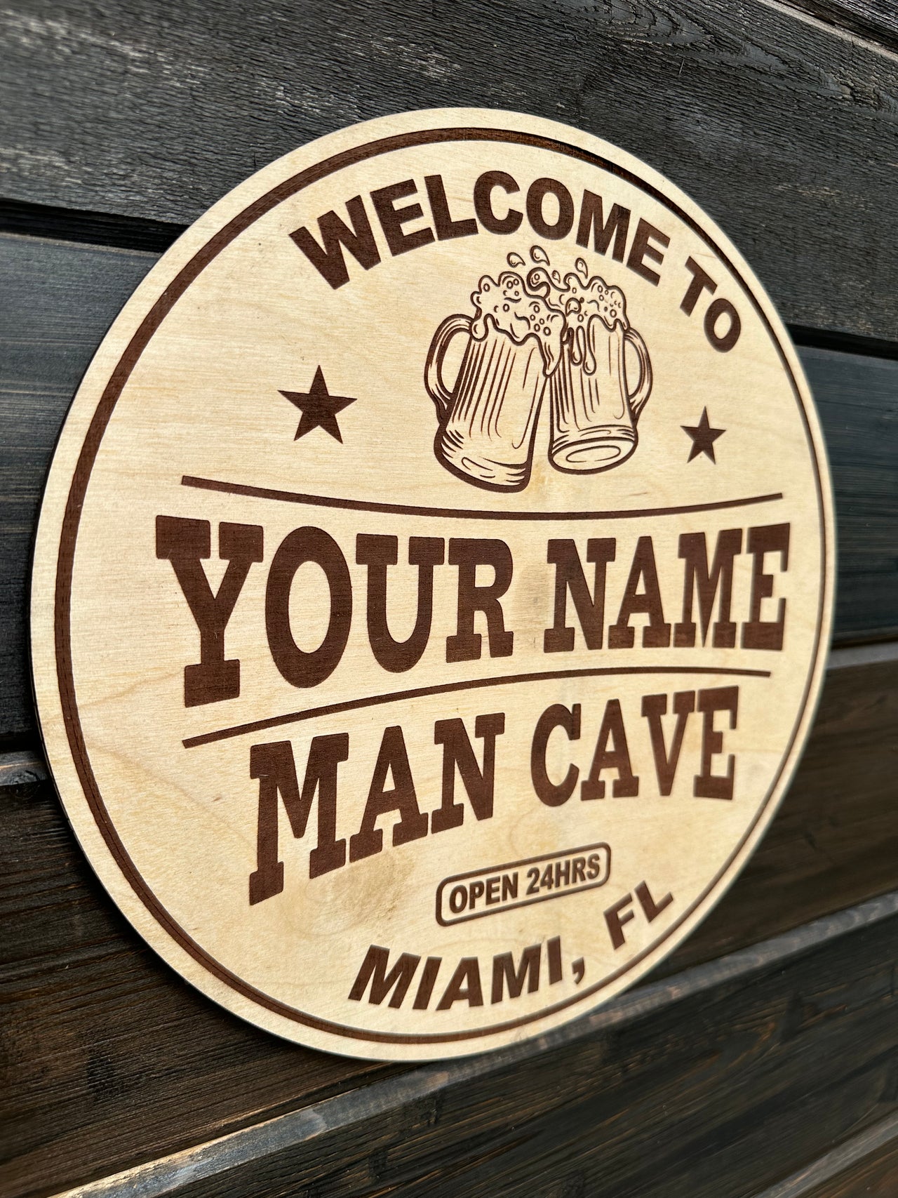 Man Cave- Simply Carved Wood Sign