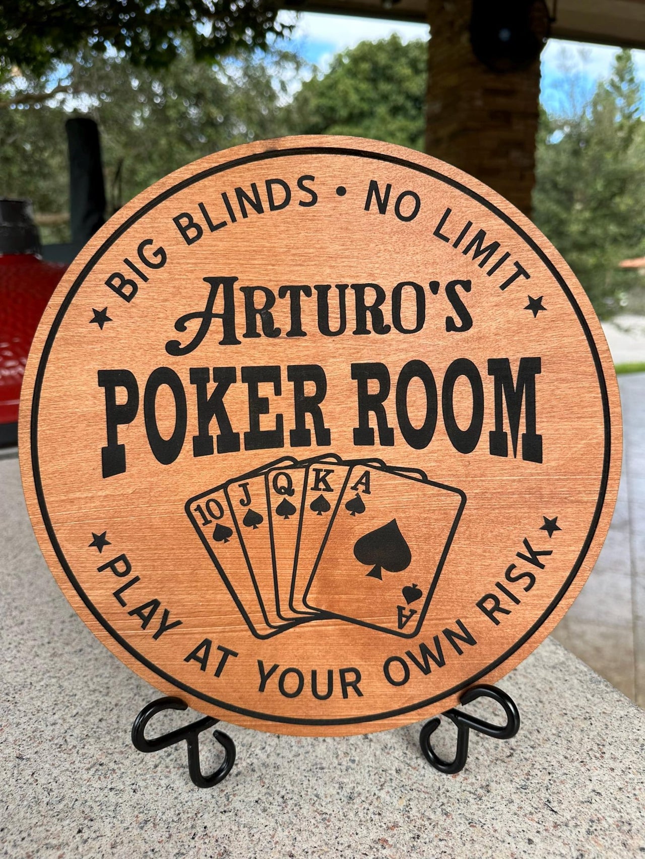 Poker Room- Simply Carved Wood