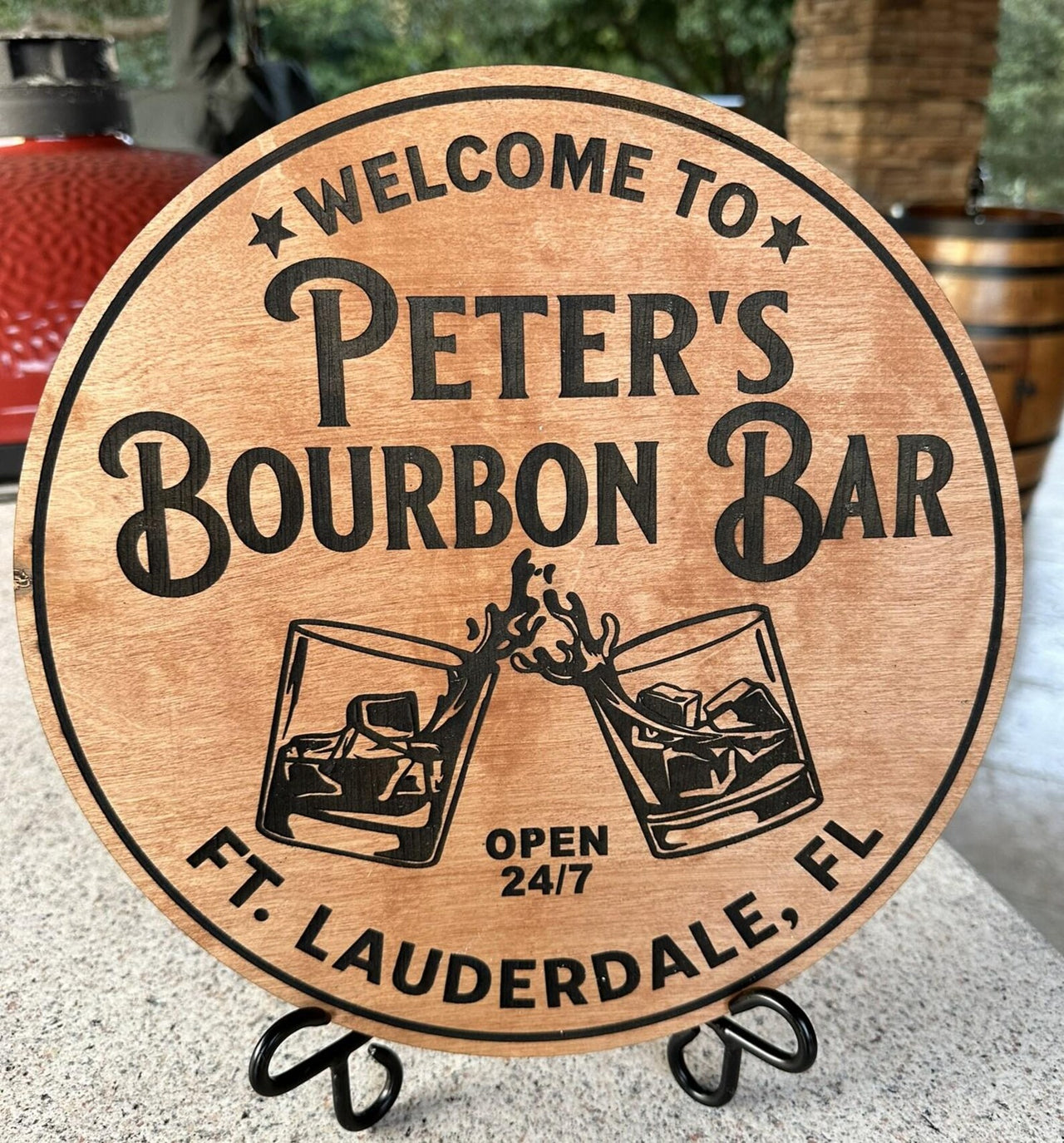 Bourbon Bar- Simply Carved Wood