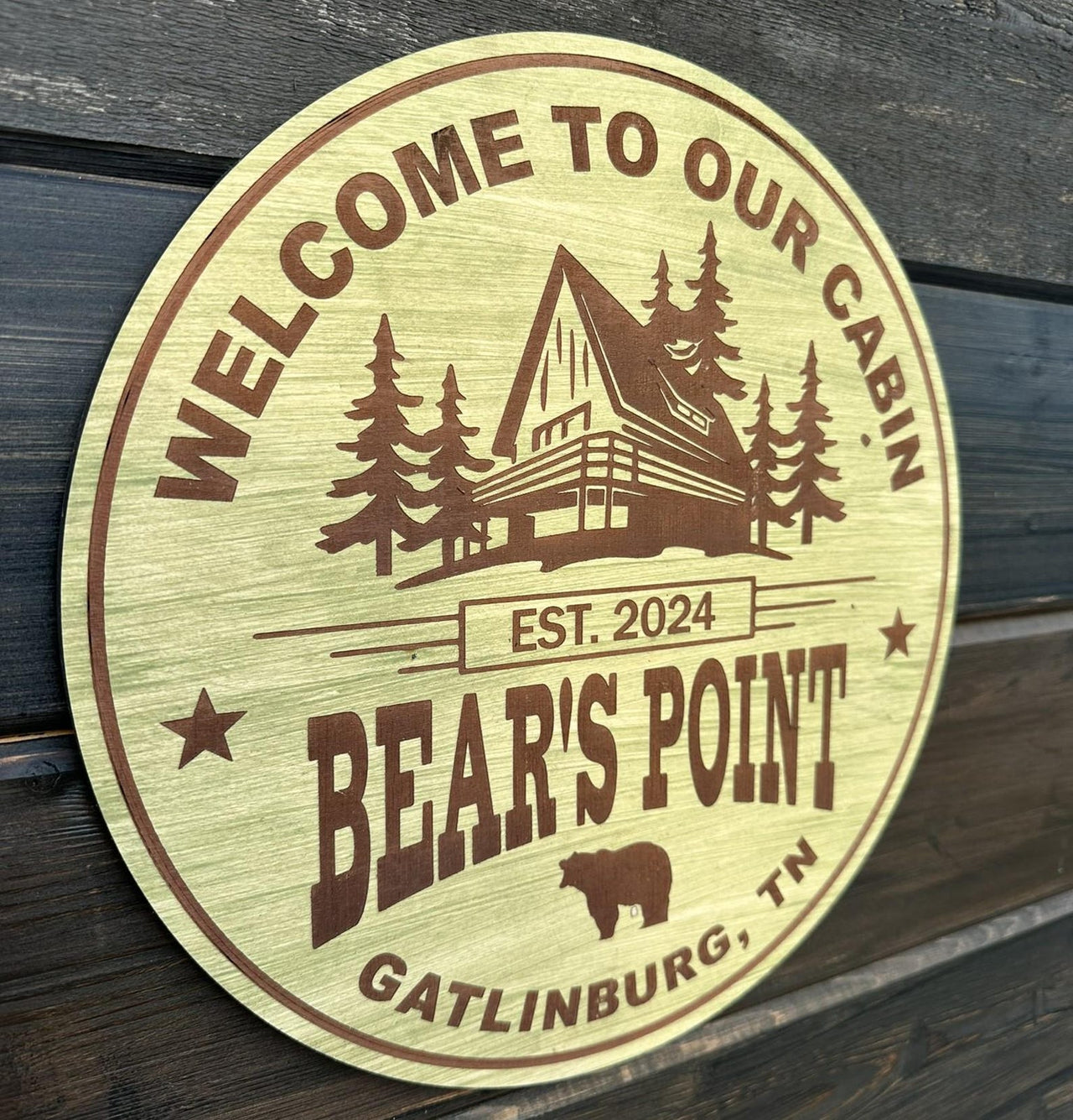 Welcome To Our Cabin- Simply Carved Wood Sign