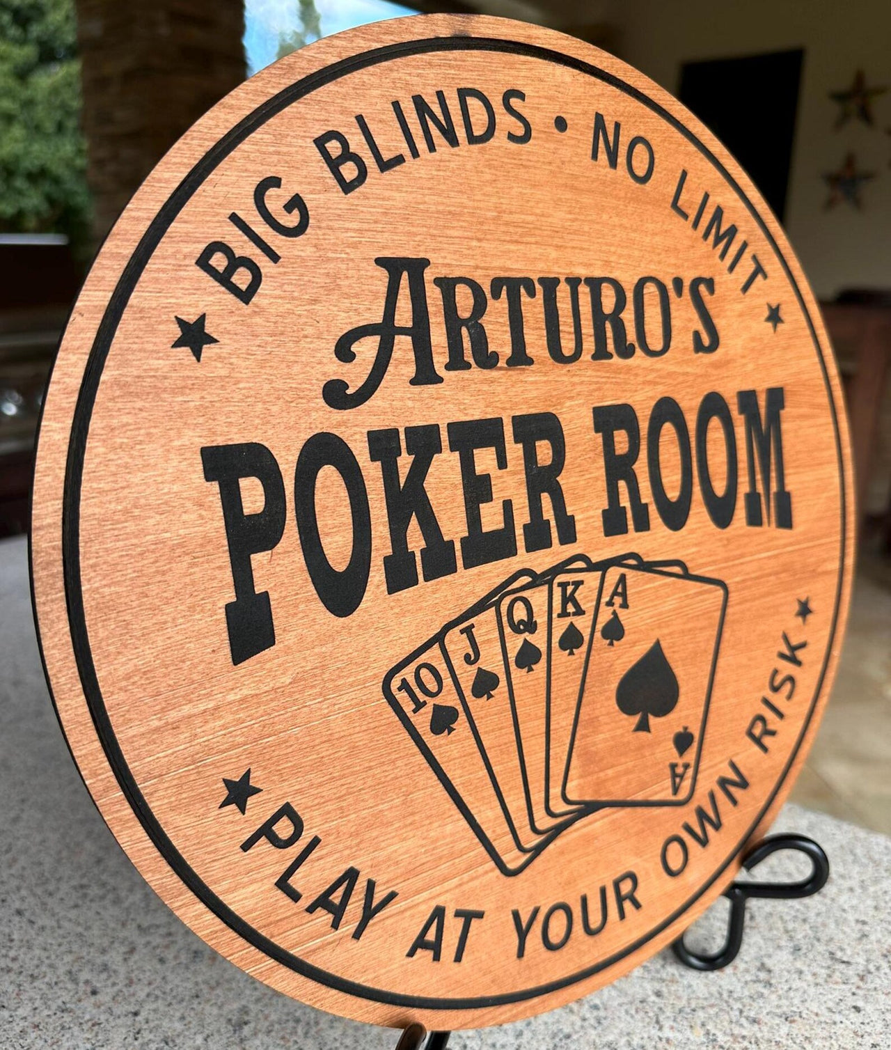 Poker Room- Simply Carved Wood