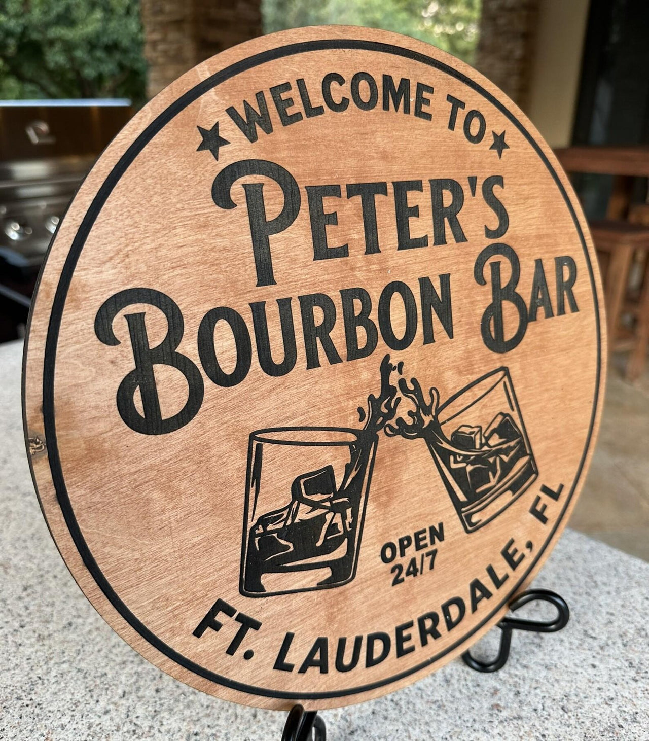 Bourbon Bar- Simply Carved Wood