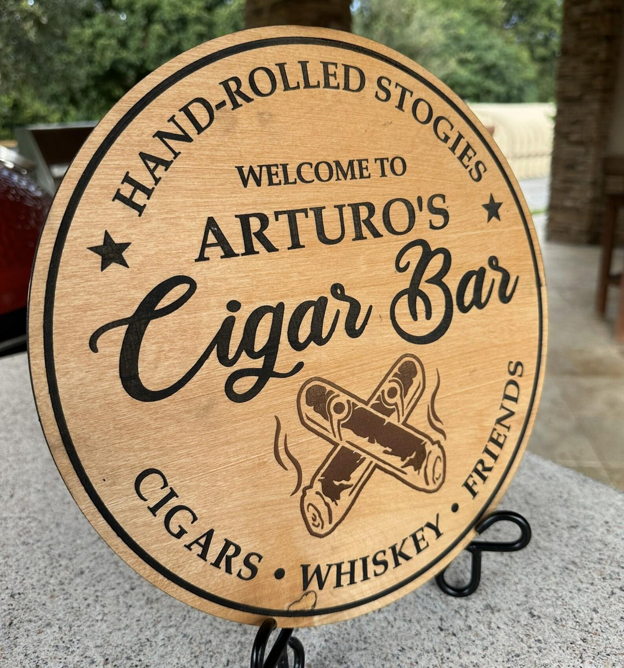 Cigar Lounge- Simply Carved Wood Sign