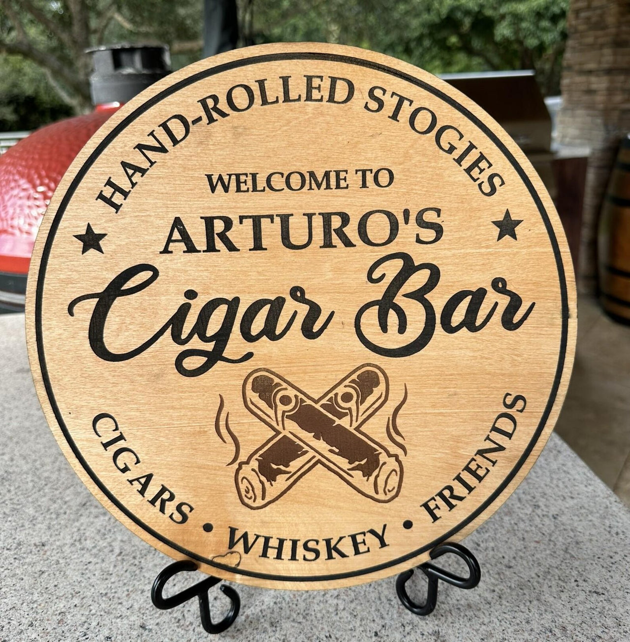 Cigar Lounge- Simply Carved Wood Sign